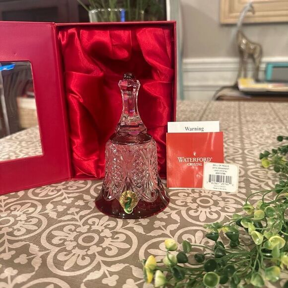 Waterford Lead‎ Crystal Bell of Peace Ornament 2016 Ruby Red Rare NEW - Picture 1 of 7